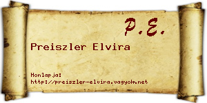 Preiszler Elvira névjegykártya